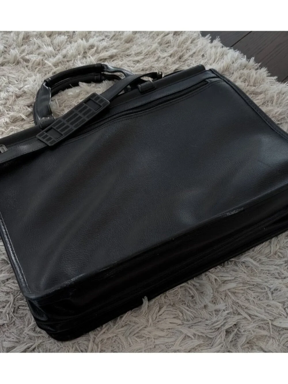 Vintage Bugatti Classic Black Leather Briefcase